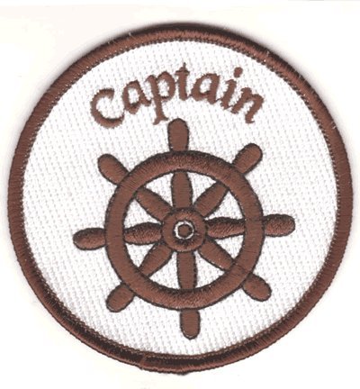 Captain w/Wheel iron-on embroidered patch
