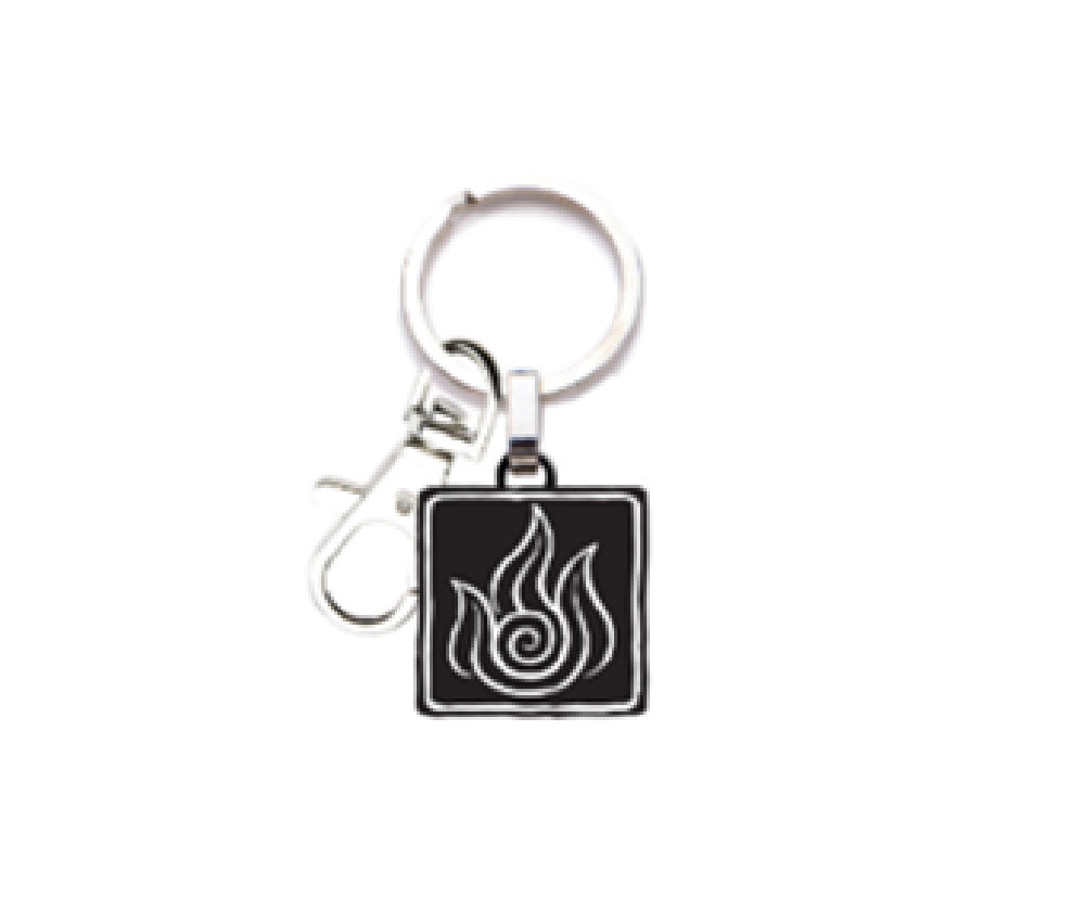 FIRE SYMBOL KEYCHAIN, Officially Licensed Original "Avatar" Fire Symbol Stainless Steel Key Holder Rings with Keychain