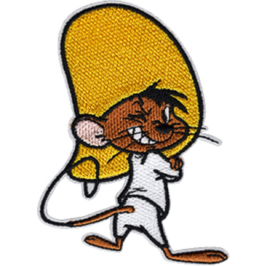 LOONEY TUNES SPEEDY WINK PATCH - Looney Tunes Speedy Gonzalez Embroidered Artwork Iron Sew-On PATCH - 2.64" x 3.65"