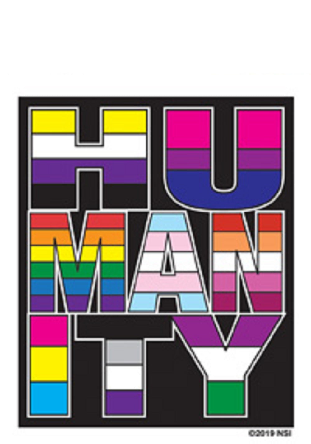 HUMANITY IN/OUT DOOR STICKER - Humanity Orignal Artwork Premium In / Out Door Decal STICKER - 2.75" x 3.5"