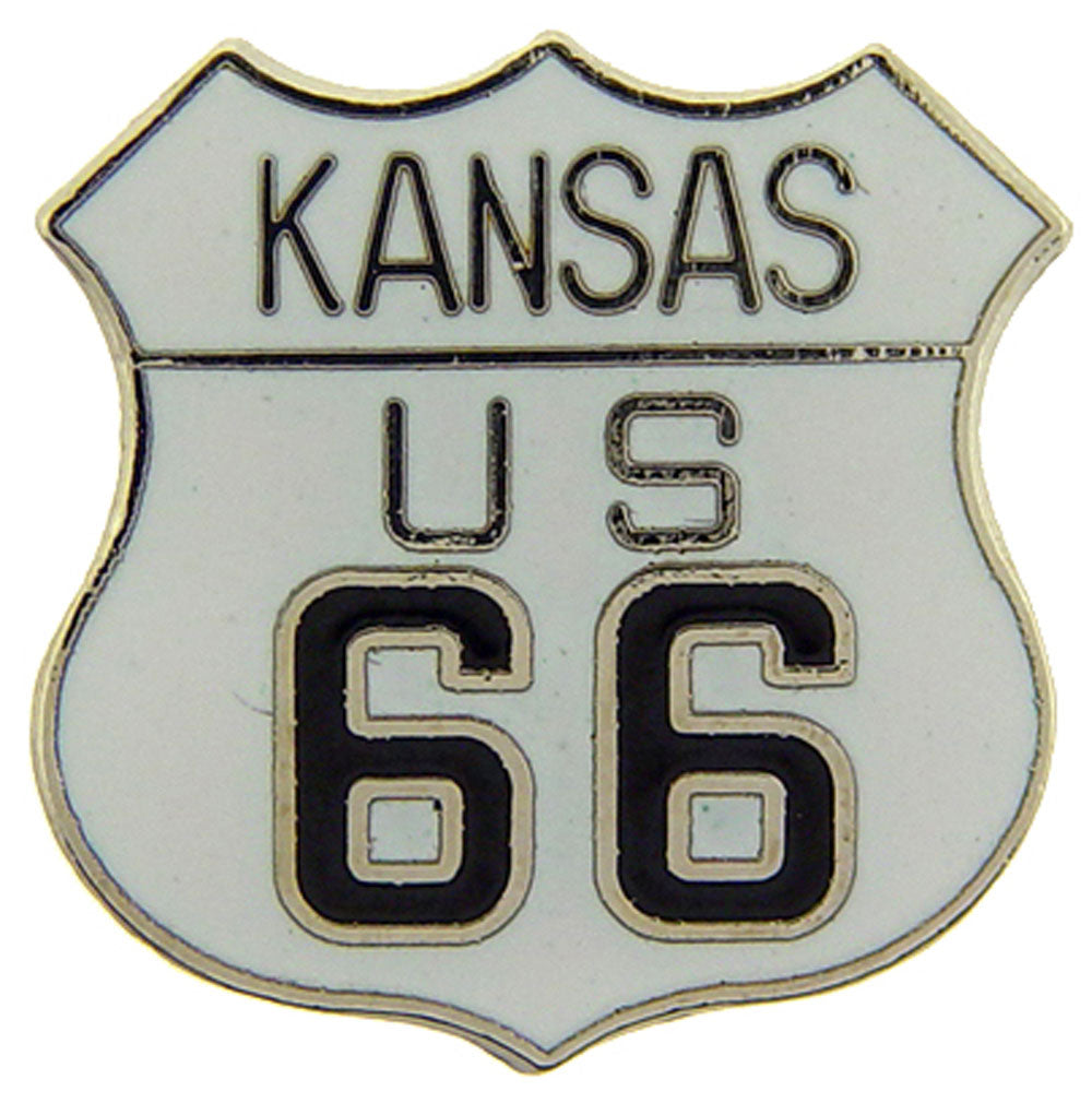 USA STATES, ROUTE 66 KS - Original Artwork, Expertly Designed PIN - 1"