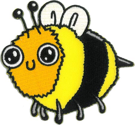 Dr Krinkles Bee - Orginal Artwork Embroidered Iron On Patch - 3.5" x 3.5"