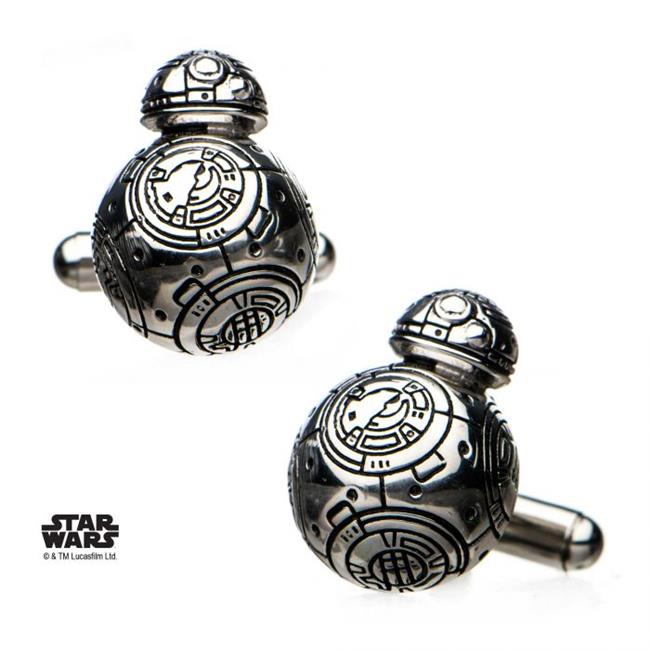 Star Wars 8: BB-8, Officially Licensed Artwork - Metal Stainless Steel 3D Cufflinks Set