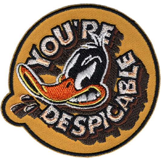 LOONEY TUNES YOU'RE DESPICABLE PATCH - Looney Tunes Daffy Duck Embroidered Artwork Iron Sew-On PATCH - 3.3" x 3.5"