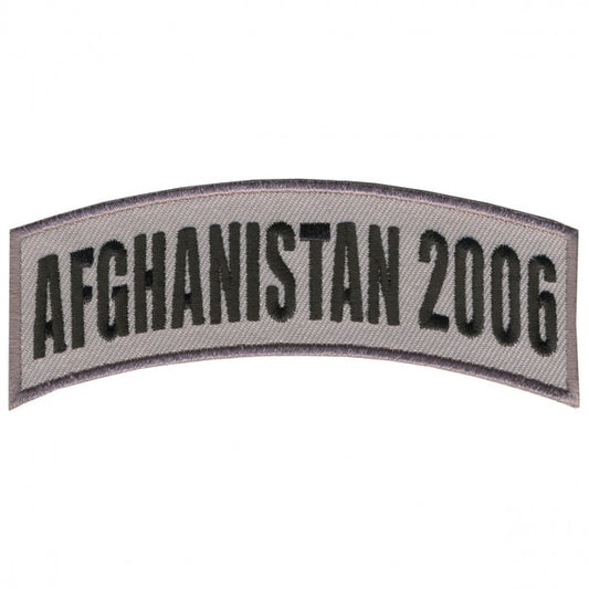 Banners, AFGHANISTAN 2006, High Thread Embroidered Iron-On / Saw-On Rayon BANNER PATCH - 4" x 1"