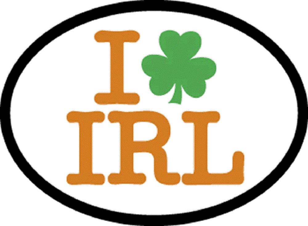 I LOVE IRELAND Sticker - Orignal Artwork Vinyl - Reflective British Oval Decal Sticker - 3.5" x 4.75"