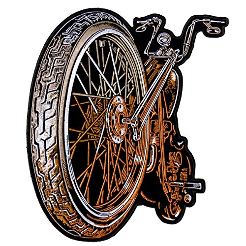 BIG WHEEL, High Thread Embroidered Iron-On / Saw-On Rayon PATCH - 9" x 11", Exceptional Quality