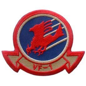 USN, VF-1 - Embroidered Patches, Iron On Patch - 3.375"