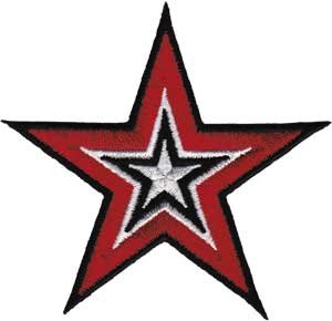 Red Multi Star - Red Stars - Iron on or Sew on Embroidered Patch
