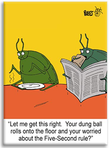 Rubes Dung Ball Five Second Rule Magnet RM4805