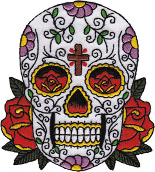 Application Candy Skull with Cross Patch