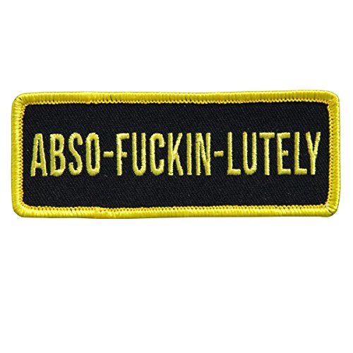 ABSO F@CKIN LUTELY, Embroidered Iron-On / Saw-On Rayon PATCH - 4" x 2"