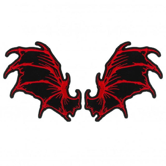 DRAGON WINGS ILLUSTRATION PATCH - High Thread Rayon Patriotic Iron-On Heat Sealed Backing / Sew-On PATCH - 4" x 3"
