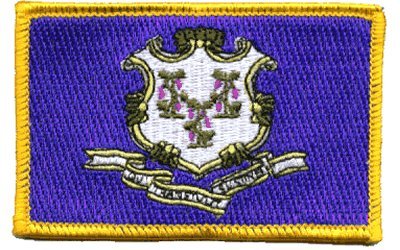 Connecticut iron-on embroidered patch