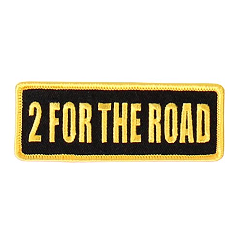 2 FOR THE ROAD, Thread Iron-On / Saw-On Rayon PATCH - 4" x 2"