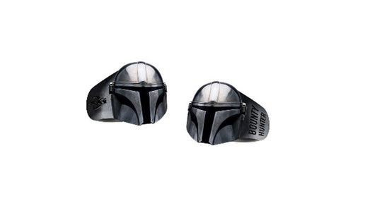 Disney's Star Wars, The MANDALORIAN HELMET RING - Bounty Hunter Officially Licensed Stainless Steel Ring, Size - 9