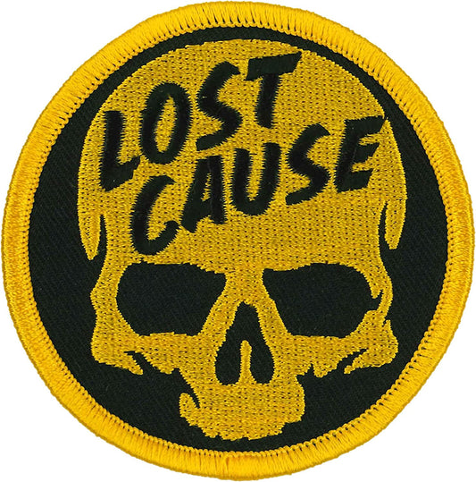 LOST CAUSE SKULL, PATCH - High Thread Iron-On Heat Sealed Backing Sew-On Patch - 3" x 3"