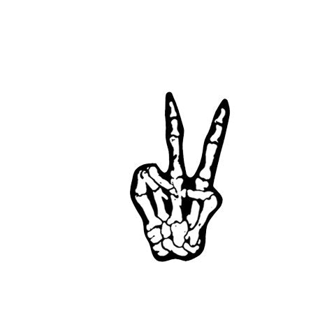 2 FINGERS BONES, Exceptional Quality - 3" Vinyl Motorcycle HELMET Sticker DECAL