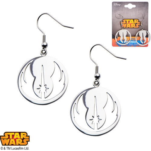 Star Wars Jedi Order Symbol Earrings - Drop Hook Stainless Steel Earrings