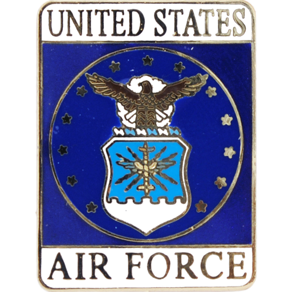 U.S. AIR FORCE, USAF EMBLEM RECTANGLE - Original Artwork, Expertly Designed PIN - 1"