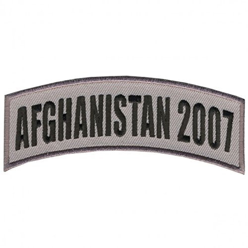 Banners, AFGHANISTAN 2007, High Quality Iron-On / Saw-On, Heat Sealed Backing Rayon BANNER PATCH - 4" x 1"