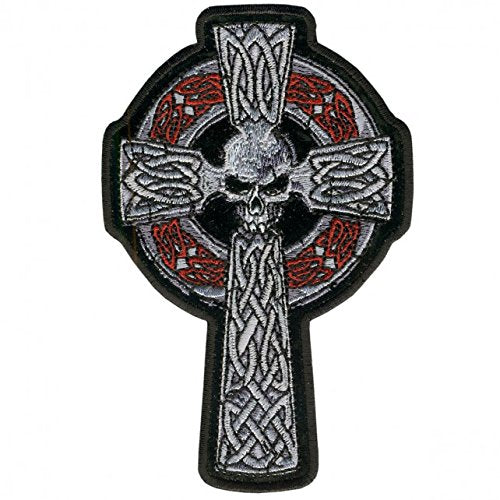 CELTIC CROSS, Iron-On / Saw-On Rayon PATCH - 7" x 11", Exceptional Quality