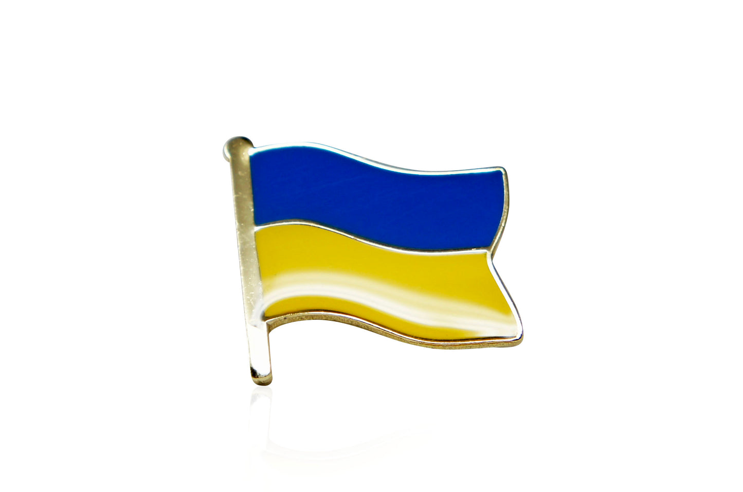 UKRAINE FLAG PIN - Official Ukraine National Flag, High Quality Shiny Ukrainian Waving Flag Die-Cut Enamel Lapel PIN - .75"