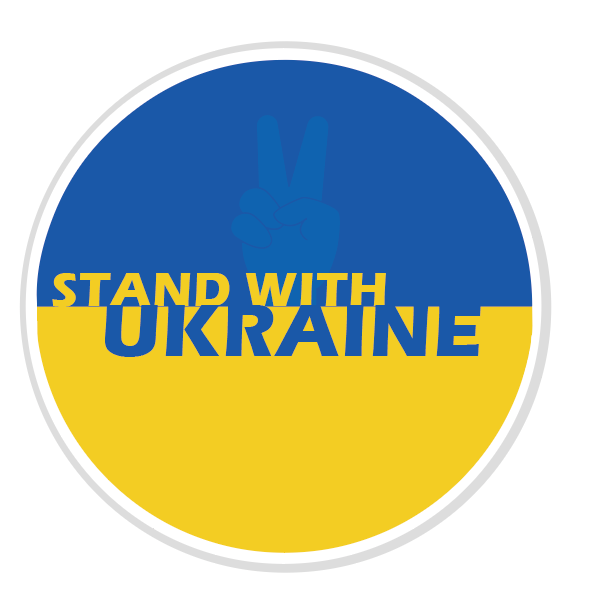 "STAND WITH UKRAINE BUTTON - Ukrainian Flag, Original Artwork Brooch Pinback Button"