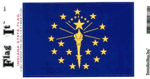 Indiana flag decal for auto, truck or boat