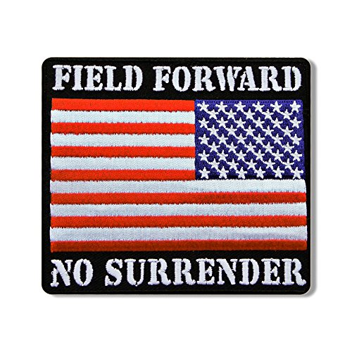 FIELD FORWARD, Iron-On / Saw-On Rayon High Thread PATCH - 4" x 4", Heat Sealed Backing