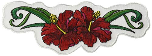 Hibiscus Flowers - Flowers - Iron on or Sew on Embroidered Patch