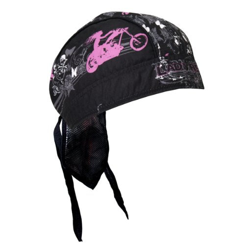 Authentic Bikers Premium Headwraps, LADY RIDER STUD - High Quality Micro-Fiber & Mesh Lining HEADWRAP