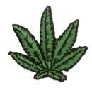 NSI - Mini Pot Cannabis Leaf Die-Cut Patch - 1.25" x 1.25" - Embroidered Patch