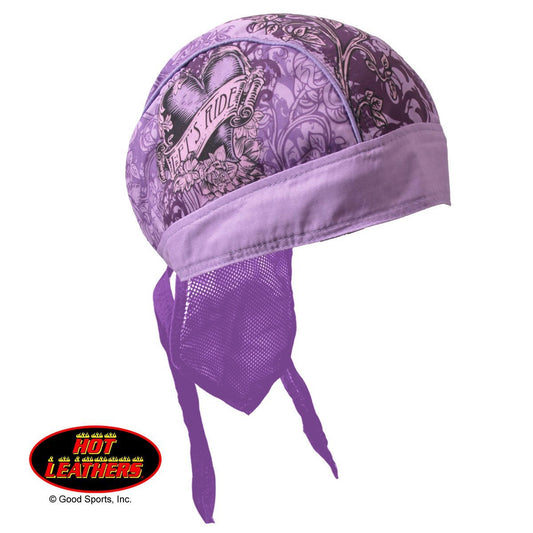 Authentic Bikers Premium Headwraps, HEART, "Let's Ride" Micro-Fiber & Mesh Lining HEADWRAP