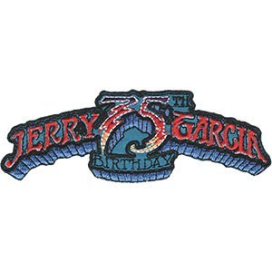 Garcia Jerry 75th Horizontal Logo, Officially Licensed, Iron-On / Sew-On, Embroidered PATCH - 1.75" x 5"