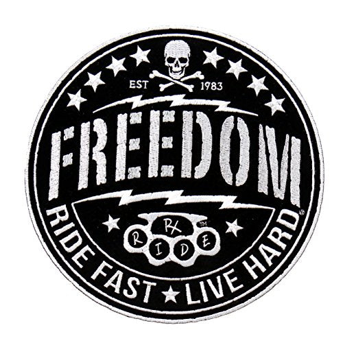 RX RIDE CIRCLE LOGO, High Quality Iron-On / Saw-On, Heat Sealed Backing Rayon PATCH - 4" x 4"