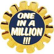 ONE IN A MILLION!!! PIN - Original Artwork Backpack Enamel Lapel Pin - 1"