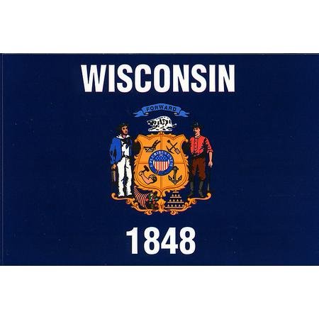 Wisconsin flag decal for auto, truck or boat