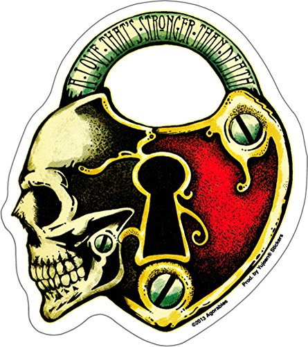 Agorables - A Love Thats Stronger Than Death Skull Heart Lock - Sticker / Decal