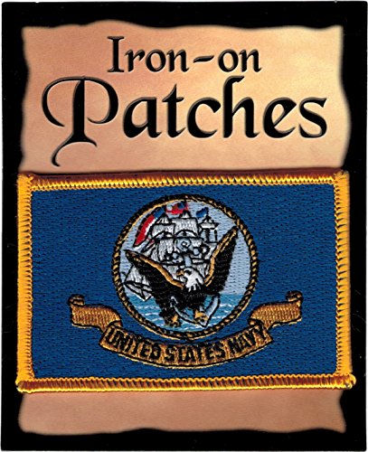 Navy Flag iron-on embroidered patch
