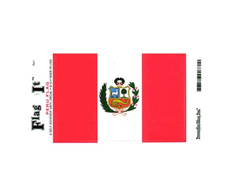 Peru flag decal for auto, truck or boat