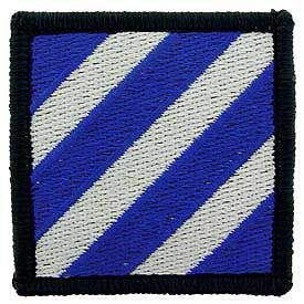 US ARMY, 003RD Inf. Div. - Decorative Patches, Embroidered Iron On Patch - 3"