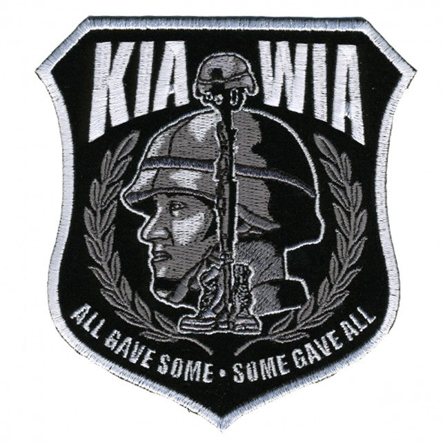 ALL GAVE SOME; SOME GAVE ALL, Iron-On / Saw-On Rayon MILITARY KIA MIA PATCH - 4" x 4"