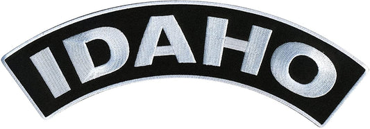 IDAHO TOP ROCKER, PATCH - US States Idaho High Thread Iron-On Heat Sealed Backing Sew-On Large Patch - 12” x 3”