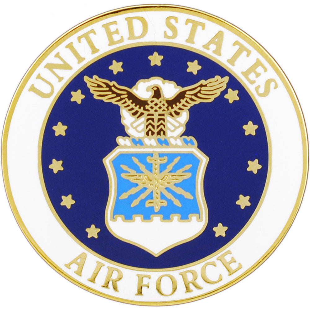 U.S. AIR FORCE, USAF EMBLEM D - Original Artwork, Expertly Designed PIN - 1"