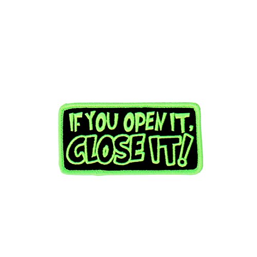 CLOSE IT, Iron-On / Saw-On, Heat Sealed Backing Rayon PATCH - 4" x 2"