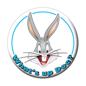 LOONEY TUNES BUGS BUNNY, WHAT'S UP DOC BUTTON, Officially Licensed Animated Series By Warner Bros. Artwork Button, 1.25"