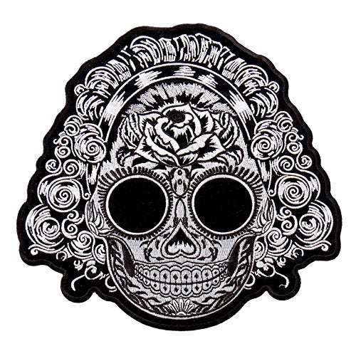 SUGAR DUO WOMAN, Exceptional Quality Iron-On / Saw-On, Heat Sealed Backing Rayon PATCH - 9" x 9"