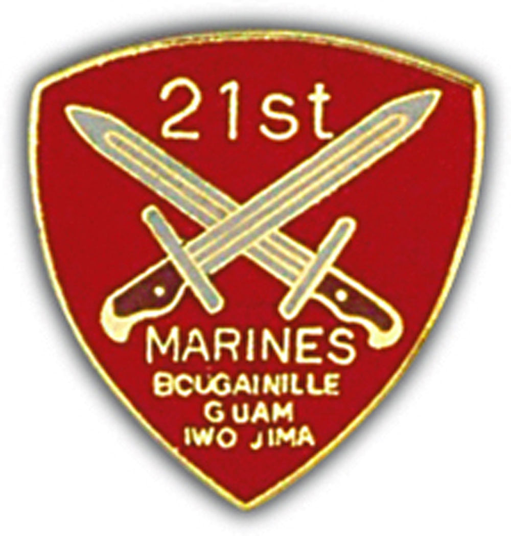 U.S. MARINES, USMC 21st REGIMENT - Original Artwork, Expertly Designed PIN - 1"