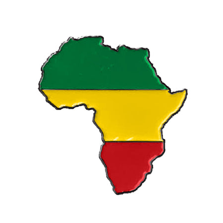 RASTA AFRICA PIN - Matt Stewart Art's Extra Thick Raised Epoxy Resin Shiny Backpack Enamel Lapel Pin - 1.25"